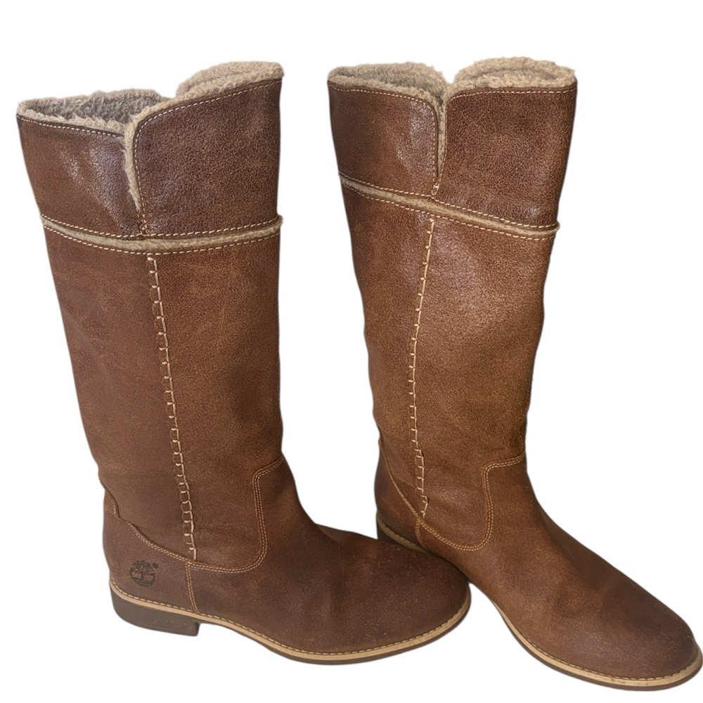 Timberland Earthkeepers Shoreham Tall Fold Down boots,tan/brown leather,size 9.5 - Picture 2 of 14